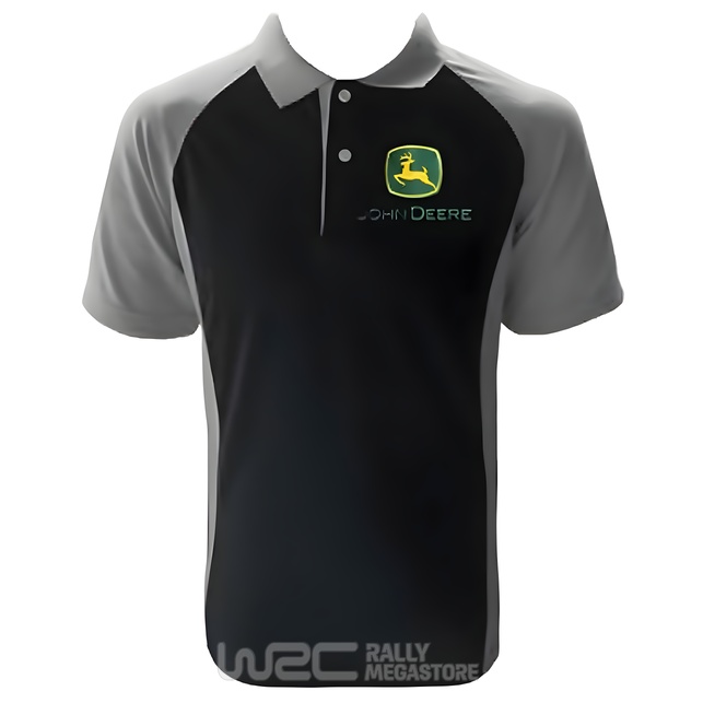Polo JOHN DEERE NOIR/GRIS Collection JOHN-DEERE