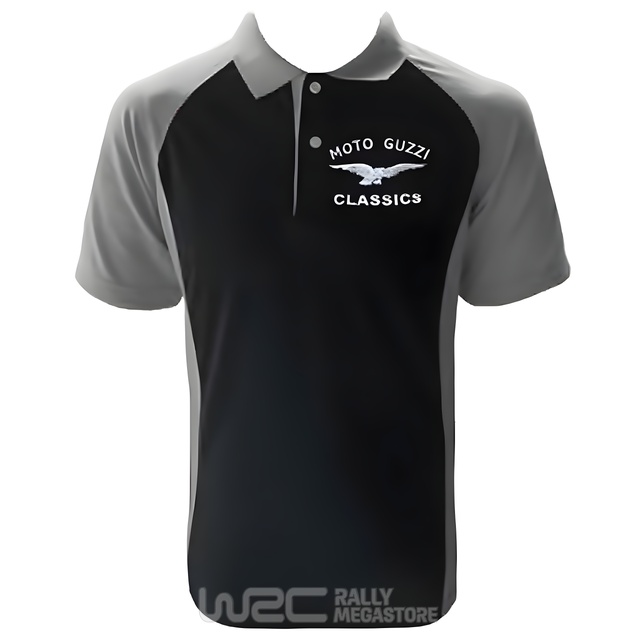 Polo MOTO GUZZI CLASSIC NOIR/GRIS Collection MOTO-GUZZI