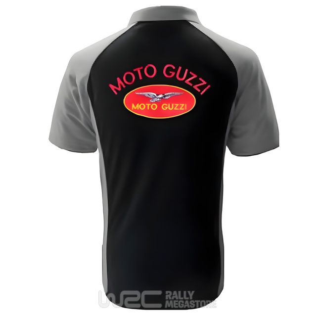 Polo MOTO GUZZI NOIR/GRIS Collection MOTO-GUZZI