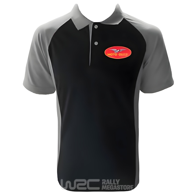 Polo MOTO GUZZI NOIR/GRIS Collection MOTO-GUZZI