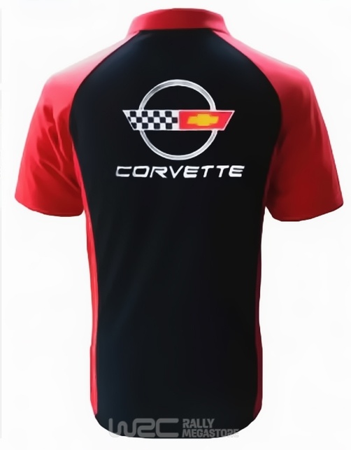 Polo CORVETTE C4 NOIR/ROUGE Collection CORVETTE
